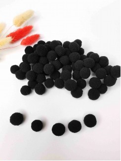 Помпоны  Premium 1,5cм. (черный), упаковка 30 штук